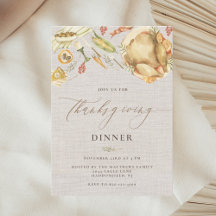 Rustieke Waterverf Herfst Turkije Thanksgiving Din