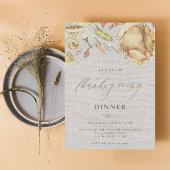 Rustieke Waterverf Herfst Turkije Thanksgiving Din Kaart