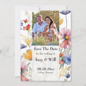 Rustieke Waterverf Herfst Wildbloemen Foto Kaart (Voorkant)