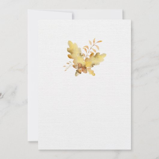 Rustieke Waterverf herfstbladeren bruiloft | Kaart (Achterkant)