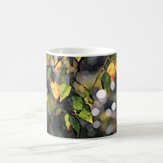 Rustieke waterverf herfstbladeren monogram koffiemok (Center)