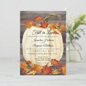 Rustieke waterverf herfstbladeren pompoen donker h kaart (Staand voorkant)