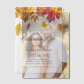 Rustieke Waterverf Herfstbladeren Viering van het Vellum Uitnodigingen (Offset (Koppel))