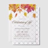Rustieke Waterverf Herfstbladeren Viering van het Vellum Uitnodigingen (Offset (Uitnodiging))