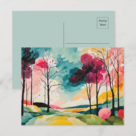 Rustieke Waterverf herfstschoonheid Briefkaart (Voorkant / Achterkant)