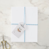 Rustieke Waterverf Herten en Botanicals Kerst Cadeaulabel (Met Touw)