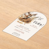 Rustieke Waterverf Herten en Twin Fawns Acryl Uitnodigingen (Laagn)