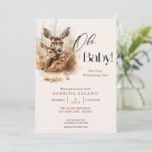 Rustieke Waterverf Herten en Twin Fawns Kaart (Staand voorkant)