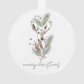 Rustieke Waterverf Herten Kerst Keepsake Ornament (achterkant)