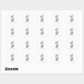 Rustieke waterverf herten Kerstmis Ronde Sticker (Vel)