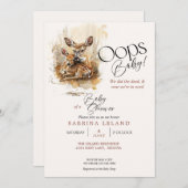 Rustieke Waterverf Herten Oops Baby Kaart (Voorkant / Achterkant)