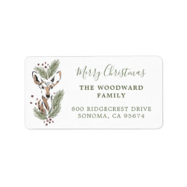 Rustieke Waterverf Herten Vakantie Retouradres Etiket