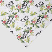 Rustieke Waterverf Holly Pattern Vrolijk Kerstfees Tissuepapier (Detail)