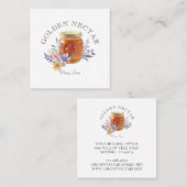 Rustieke Waterverf Honing Jar Logo Imker Vierkante Visitekaartje (Voorkant / Achterkant)