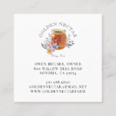 Rustieke Waterverf Honing Jar Logo Imker Vierkante Visitekaartje (Achterkant)