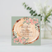 Rustieke Waterverf Hout Slice Sage Groen Kaart (Staand voorkant)