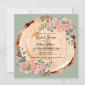 Rustieke Waterverf Hout Slice Sage Groen Kaart (Voorkant)