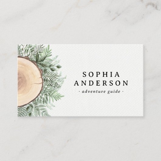 Rustieke Waterverf Houten Outdoor Avontuurgids Visitekaartje (Voorkant)