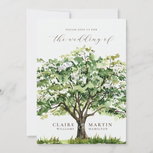 Rustieke Waterverf houten schuur bruiloft Kaart (Voorkant)