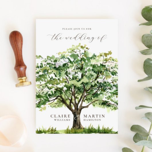 Rustieke Waterverf houten schuur bruiloft Kaart