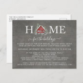 Rustieke Waterverf Huis voor de Feestdagen Open Hu Aankondigingskaart (Voorkant / Achterkant)