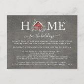 Rustieke Waterverf Huis voor de Feestdagen Open Hu Aankondigingskaart (Voorkant)