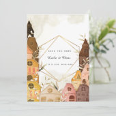 Rustieke Waterverf huwelijksuitnodiging Gezellig h Kaart (Staand voorkant)