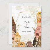 Rustieke Waterverf huwelijksuitnodiging Gezellig h Kaart (Achterkant)