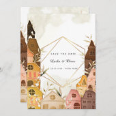 Rustieke Waterverf huwelijksuitnodiging Gezellig h Kaart (Voorkant / Achterkant)