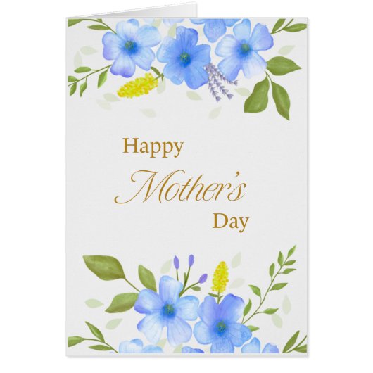 Rustieke Waterverf Hydrangea Moederdag Kaart (Voorkant)