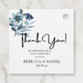 rustieke waterverf illustratie blauwe bloemenboeke bedankjes labels (Achterkant)