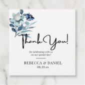 rustieke waterverf illustratie blauwe bloemenboeke bedankjes labels (Voorkant)