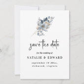 rustieke waterverf illustratie bloemstuk save the date (Voorkant)