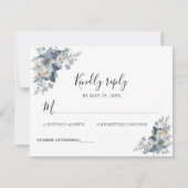 rustieke waterverf illustratie van een bloem RSVP kaartje (Voorkant)