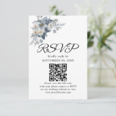 rustieke waterverf illustratie van een bloem RSVP kaartje (Staand voorkant)