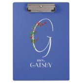 Rustieke waterverf initiaal G docent Klembord (Voorkant)