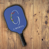 Rustieke waterverf initiaal G docent Pickleball Paddle
