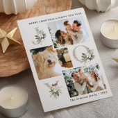 Rustieke Waterverf Joy 3-foto kerst Feestdagenkaart