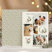 Rustieke Waterverf Joy 3-foto kerst Feestdagenkaart