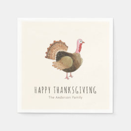 Rustieke Waterverf Kalkoen Thanksgiving Servet