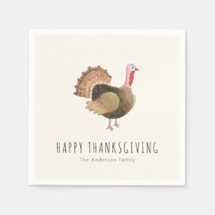 Rustieke Waterverf Kalkoen Thanksgiving Servet