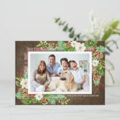 Rustieke Waterverf Kerst Holly Jolly Floral Kaart (Staand voorkant)