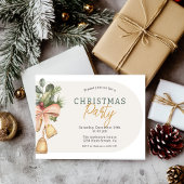 Rustieke Waterverf kerstbellen en groen Kaart