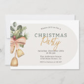 Rustieke Waterverf kerstbellen en groen Kaart (Voorkant)