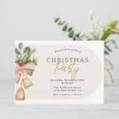 Rustieke Waterverf kerstbellen en groen Kaart (Staand voorkant)