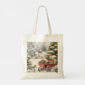 Rustieke Waterverf kerstbomen Tote Bag (Achterkant)