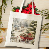 Rustieke Waterverf kerstbomen Tote Bag