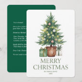 Rustieke Waterverf kerstboom niet-foto Kaart (Voorkant / Achterkant)