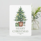 Rustieke Waterverf kerstboom niet-foto Kaart (Staand voorkant)
