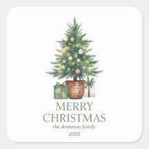 Rustieke Waterverf kerstboom niet-foto